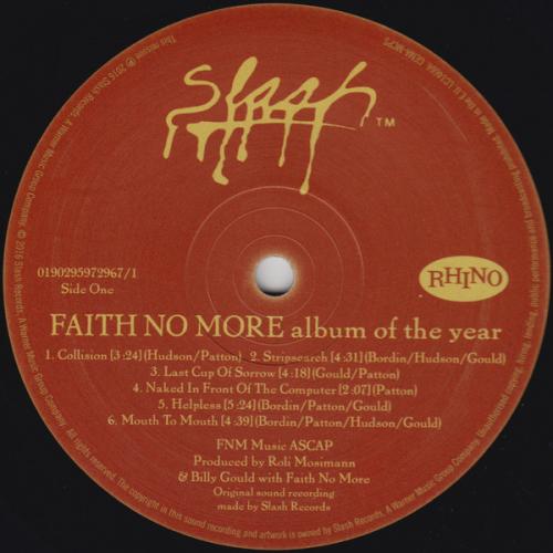 Виниловая пластинка Faith No More ALBUM OF THE YEAR (180 Gram) (0190295972967)