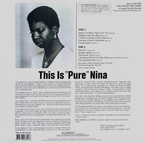 Виниловая пластинка Nina Simone - Nina Simone And Piano (Black Vinyl LP)