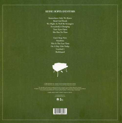 Виниловая пластинка Keane, Hopes And Fears