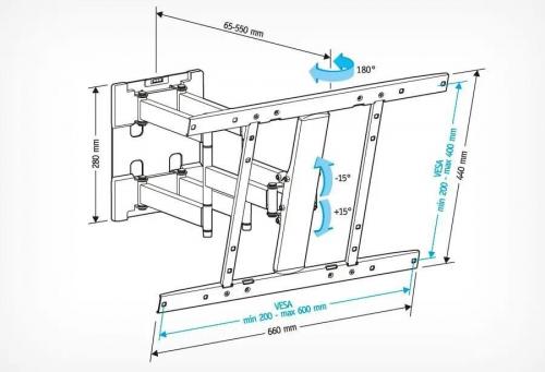 Кронштейн для телевизора Holder LCD-SU6602-B черный