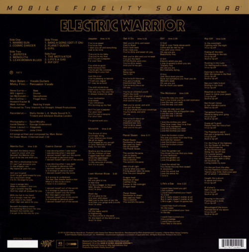 Виниловая пластинка T. Rex - Electric Warrior (Original Master Recording) (Black Vinyl 2LP)