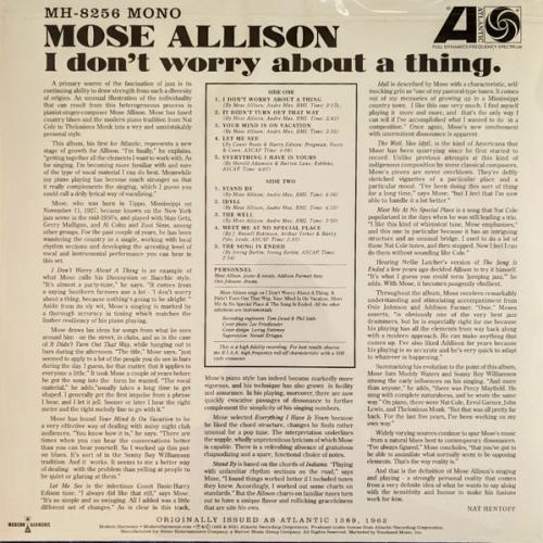 Виниловая пластинка Mose Allison - I Don't Worry About A Thing (Black Vinyl LP)