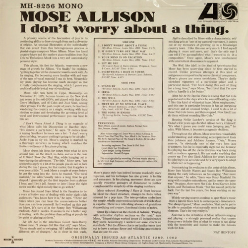 Виниловая пластинка Mose Allison - I Don't Worry About A Thing (Black Vinyl LP)