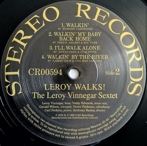 Виниловая пластинка Vinnegar, Leroy - Leroy Walks! (180 Gram Black Vinyl LP)