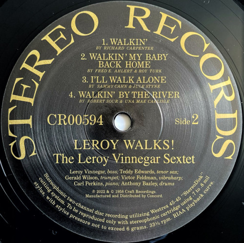 Виниловая пластинка Vinnegar, Leroy - Leroy Walks! (180 Gram Black Vinyl LP)