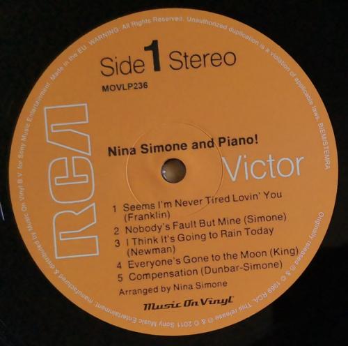 Виниловая пластинка Nina Simone - Nina Simone And Piano (Black Vinyl LP)