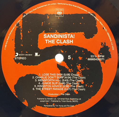 Виниловая пластинка The Clash SANDINISTA!