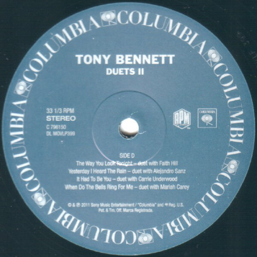 Виниловая пластинка Tony Bennett - DUETS II (HQ/GATEFOLD)