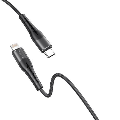 USB кабель HAVIT HV-RH14 USB-C - Lightning BK 1.2m