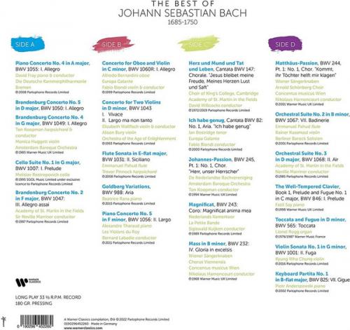 Виниловая пластинка Сборник - The Best Of Johann Sebastian Bach (180 Gram Black Vinyl 2LP)