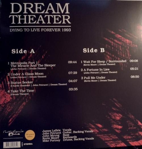 Виниловая пластинка Dream Theater - Dying To Live Forever 1993 (180 Gram Black Vinyl LP)