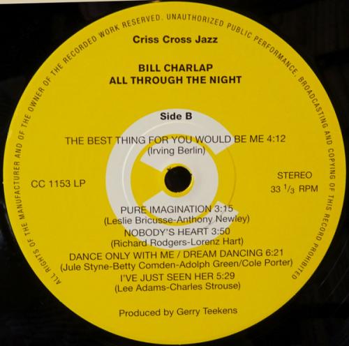 Виниловая пластинка Bill Charlap - All Through The Night (Black Vinyl LP)