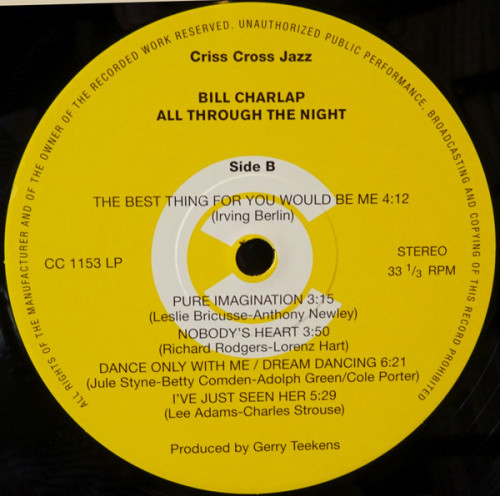 Виниловая пластинка Bill Charlap - All Through The Night (Black Vinyl LP)