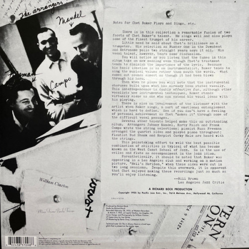 Виниловая пластинка Chet Baker - Sings And Plays With Bud Shank, Russ Freeman And Strings (180 Gram Black Vinyl LP)