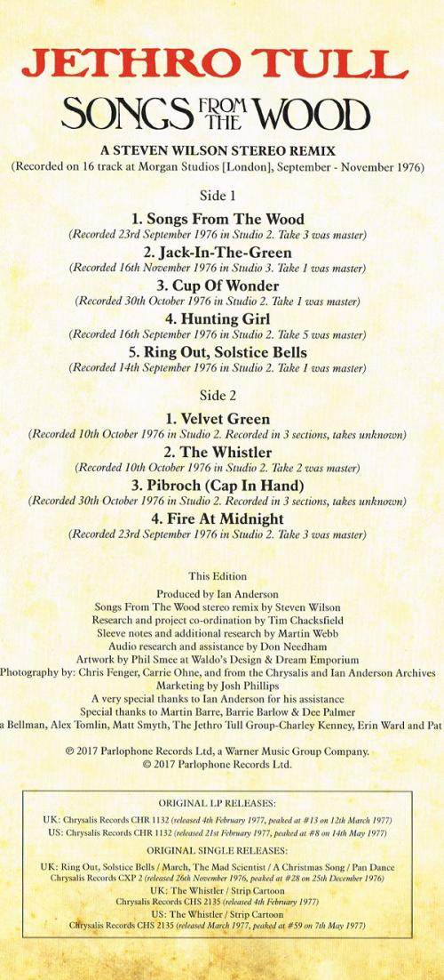 Виниловая пластинка Jethro Tull SONGS FROM THE WOOD