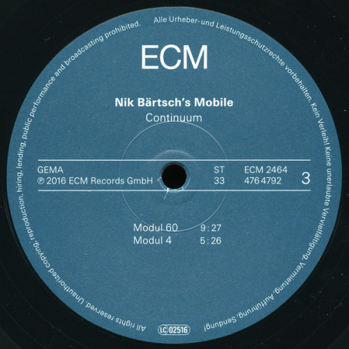 Виниловая пластинка Nik Bartsch's Mobile, Nik Bartsch's Mobile: Continuum ()