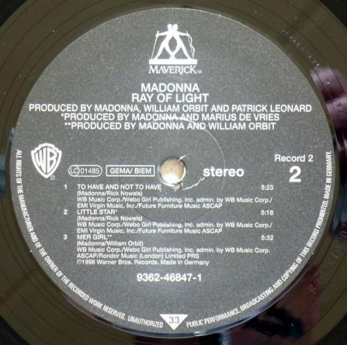 Виниловая пластинка WM Madonna Ray Of Light (180 Gram Black Vinyl)