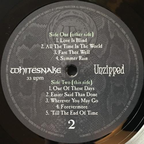 Виниловая пластинка PLG Whitesnake Unzipped (180 Gram Black Vinyl)