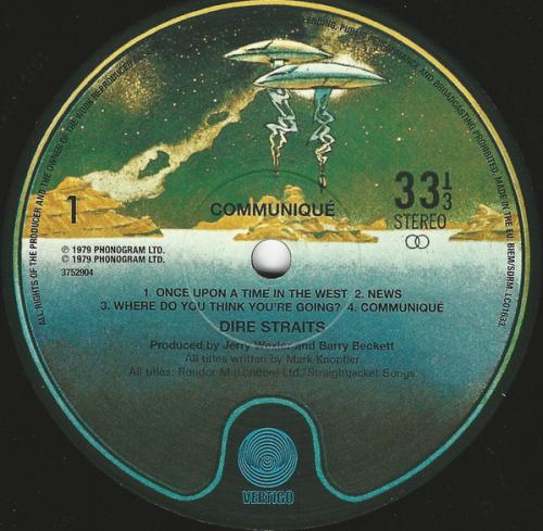 Виниловая пластинка Dire Straits, Communique