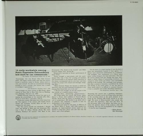 Виниловая пластинка Bill Evans - At Town Hall Vol.1 (Acoustic Sound) (Black Vinyl LP)