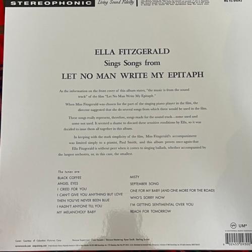 Виниловая пластинка Ella Fitzgerald - Let No Man Write My Epitaph (Acoustic Sounds) (Black Vinyl LP)