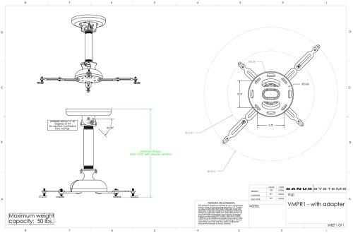 Крепление для проектора Sanus Projector VMPR1S silver