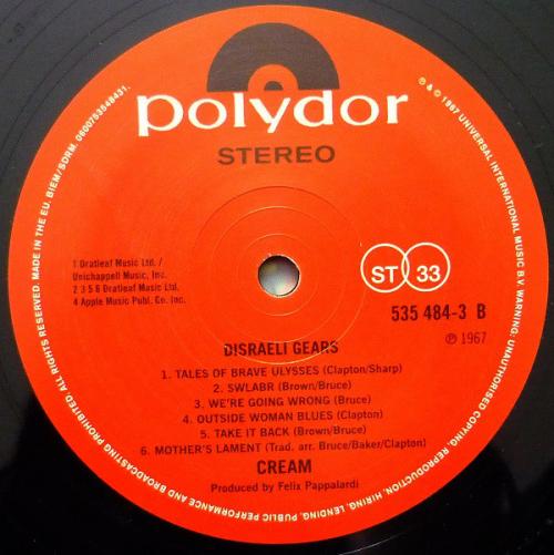 Виниловая пластинка Cream, Disraeli Gears