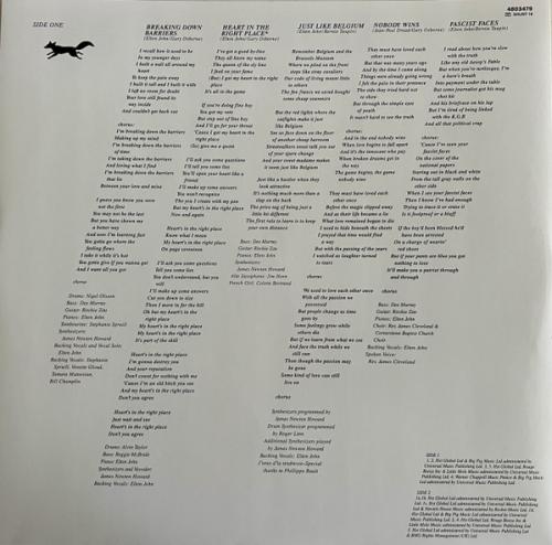 Виниловая пластинка Elton John - The Fox (180 Gram Black Vinyl LP)
