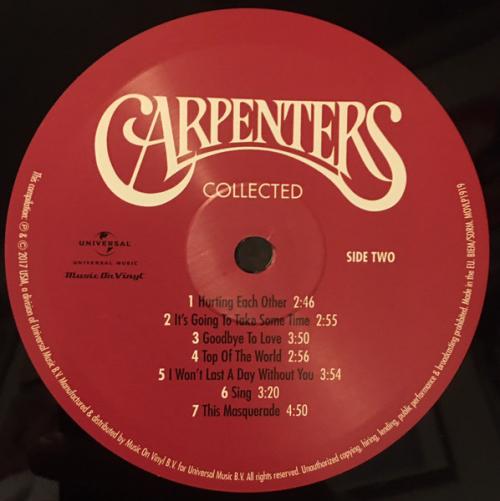 Виниловая пластинка Carpenters - Collected (Black Vinyl 2LP)