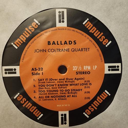Виниловая пластинка John Coltrane - Ballads (Black Vinyl LP)