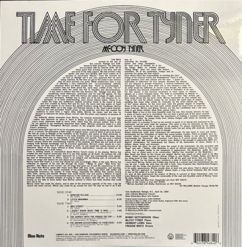 Виниловая пластинка McCoy Tyner - Time For Tyner (180 Gram Black Vinyl LP)