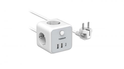 Сетевой фильтр Tessan TS-301-C Grey