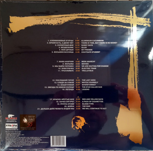 Виниловая пластинка ЛЕГЕНДЫ РУССКОГО РОКА КИНО (2LP)