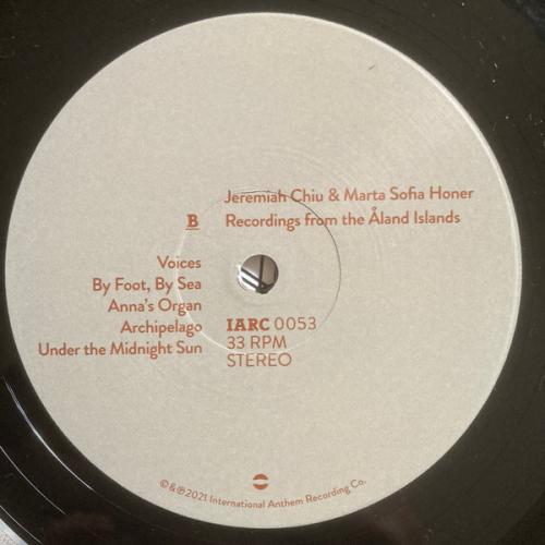 Виниловая пластинка Chiu, Jeremiah; Honer, Marta Sofia - Recordings From The Aland Islands (Black Vinyl LP)