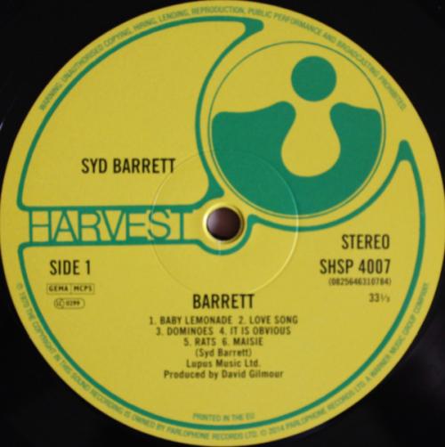 Виниловая пластинка PLG Syd Barrett Barrett (Black Vinyl)