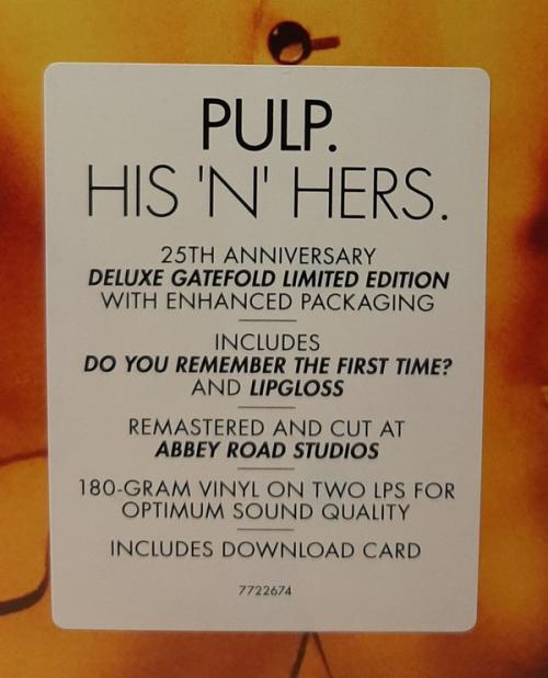 Виниловая пластинка Pulp, His 'n' Hers