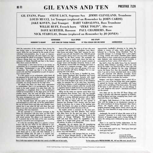 Виниловая пластинка Gil Evans - Gil Evans & Ten (Analogue) (Black Vinyl LP)