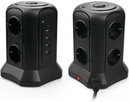 Сетевой фильтр Tessan TP-VB4U6E black