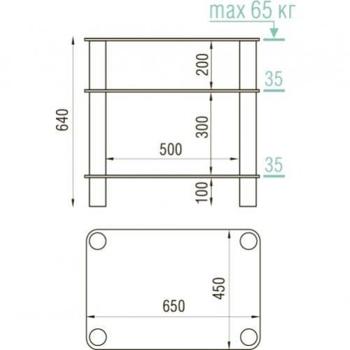 Подставка MD 108-3 (хром/прозрачное стекло)