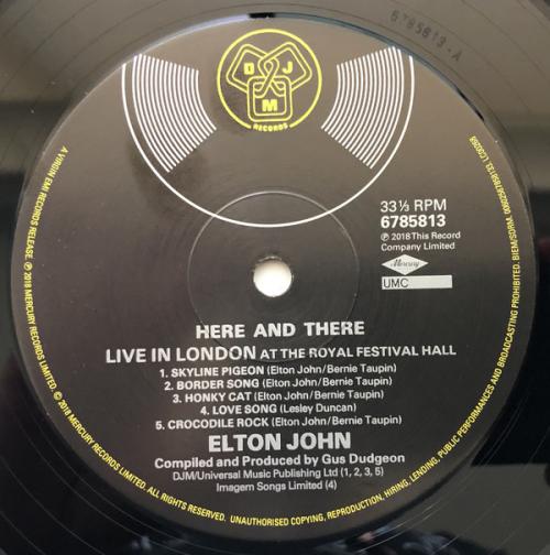 Виниловая пластинка John, Elton, Here And There