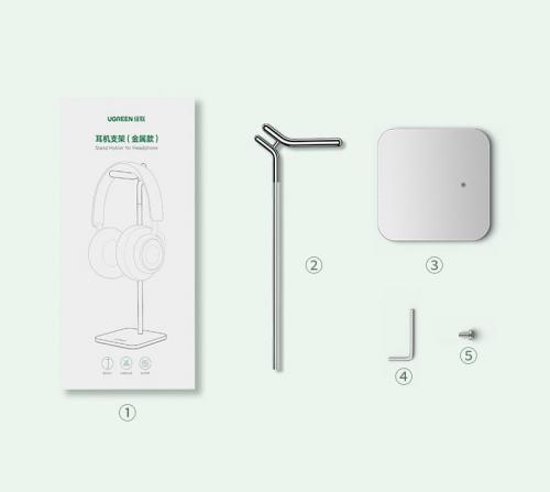 Подставка настольная металлическая UGREEN для наушников и гарнитуры Adjustable Headphone Stand Bracket #80701