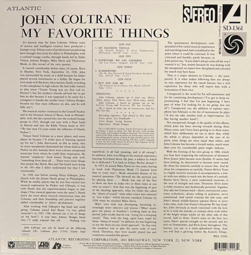 Виниловая пластинка John Coltrane - My Favorite Things (Analogue) (Black Vinyl 2LP)