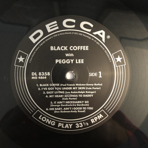Виниловая пластинка Peggy Lee - Black Coffee (ACOUSTIC SOUNDS)