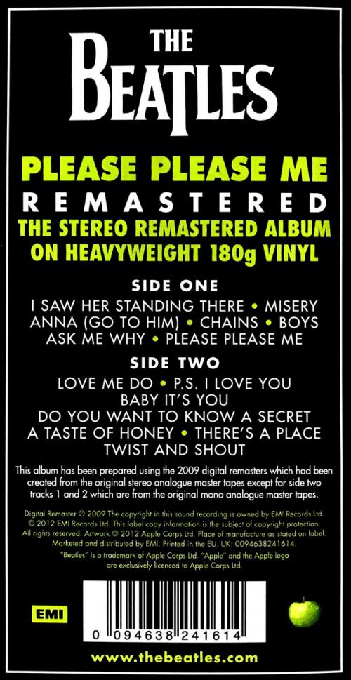 Виниловая пластинка The Beatles, Please Please Me (2009 Remaster)