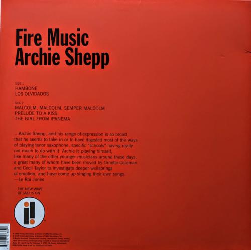Виниловая пластинка Shepp, Archie, Fire Music