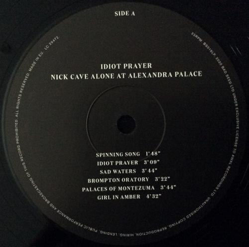 Виниловая пластинка Nick Cave - Idiot Prayer: Alone At Alexandra Palace (Black Vinyl 2LP)