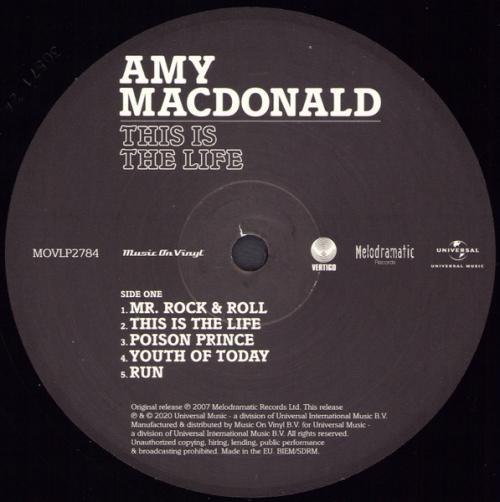 Виниловая пластинка Amy Macdonald - This Is The Life (Black Vinyl LP)