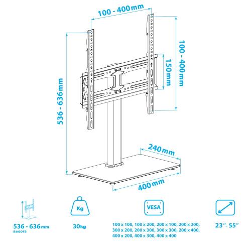 Стойка для телевизора Kromax X-STAND-2 черный