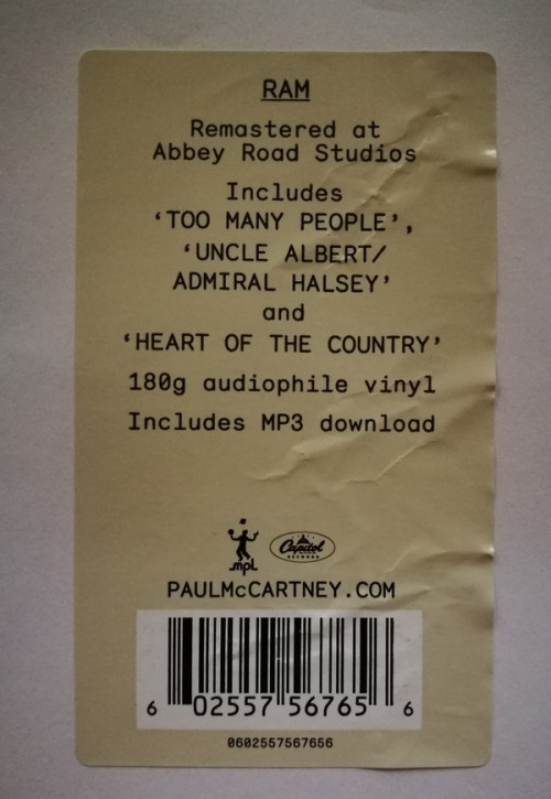 Виниловая пластинка Paul McCartney — RAM (LP)