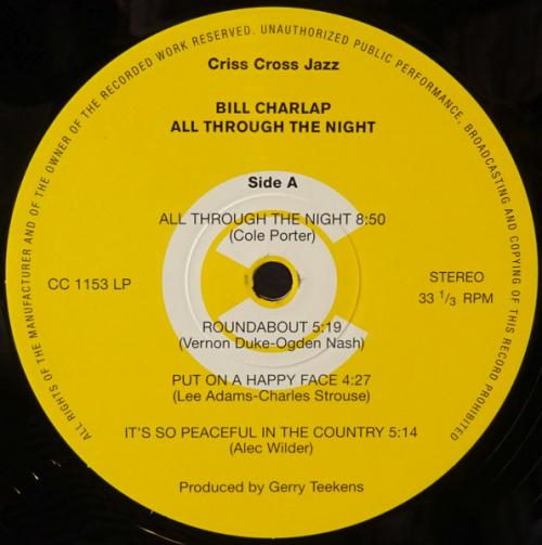 Виниловая пластинка Bill Charlap - All Through The Night (Black Vinyl LP)